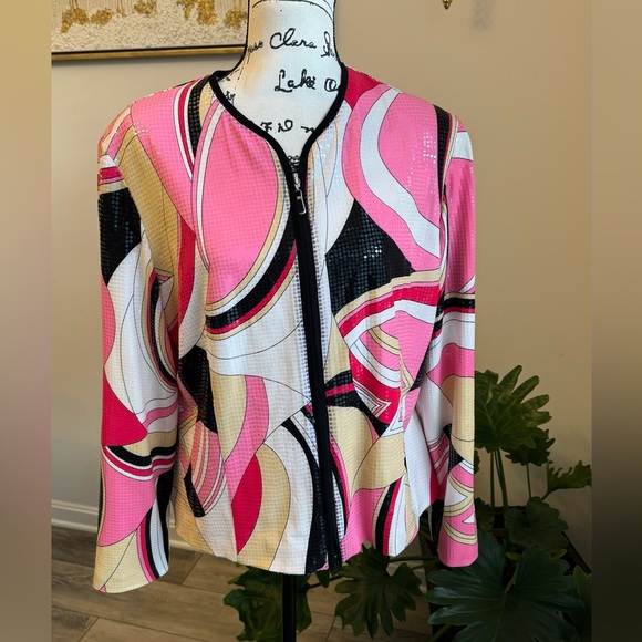 Joseph Ribkoff Jackets & Blazers - JOSEPH RIBHOFF VINTAGE SEQUIN ZIPPER JACKET